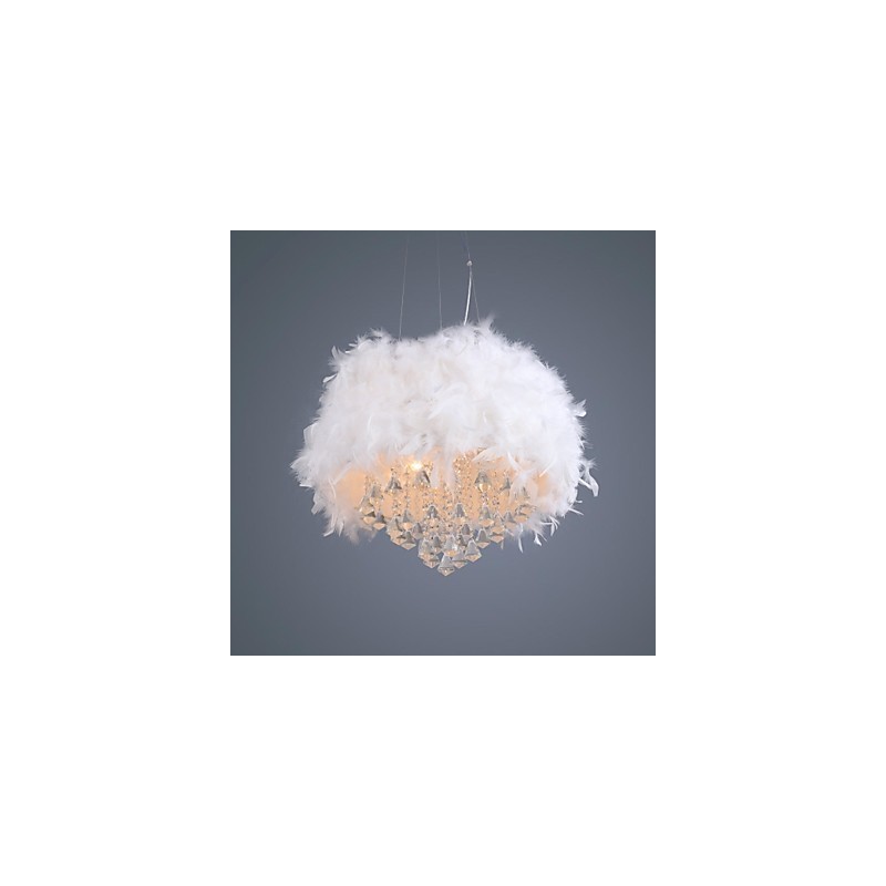 Lámpara colgante moderna y contemporánea de cristal en forma de tambor, estilo mini, galvanizada