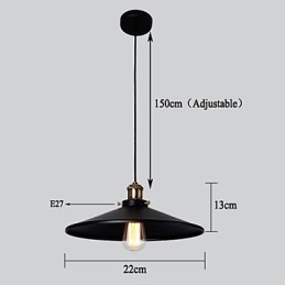 Lámpara colgante clásica retro de estilo europeo con bombilla de 22 cm de diámetro.