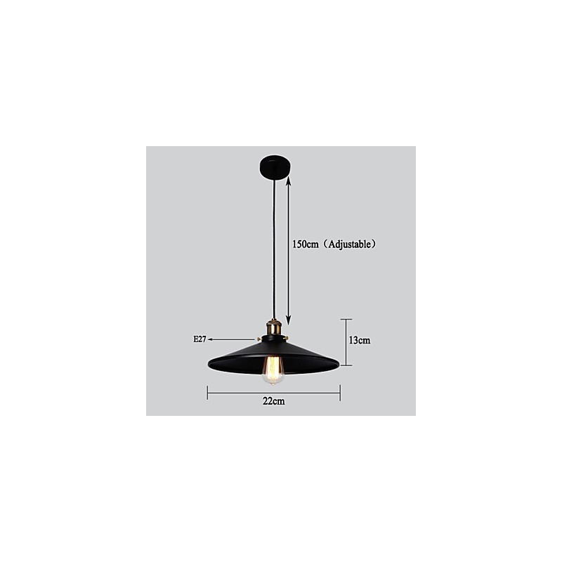 Lámpara colgante clásica retro de estilo europeo con bombilla de 22 cm de diámetro.