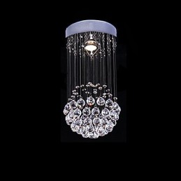 Lámpara de araña moderna contemporánea de metal galvanizado con cristal y montaje empotrado