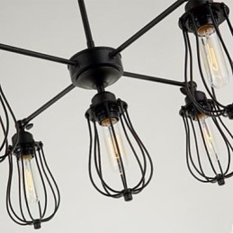 Lámpara colgante de 5 luces, estilo industrial estadounidense que restaura las antiguas costumbres, de hierro forjado, en forma de pomelo.