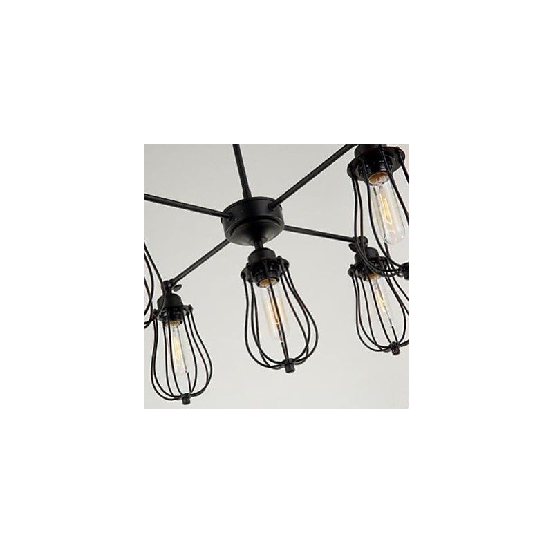 Lámpara colgante de 5 luces, estilo industrial estadounidense que restaura las antiguas costumbres, de hierro forjado, en forma de pomelo.