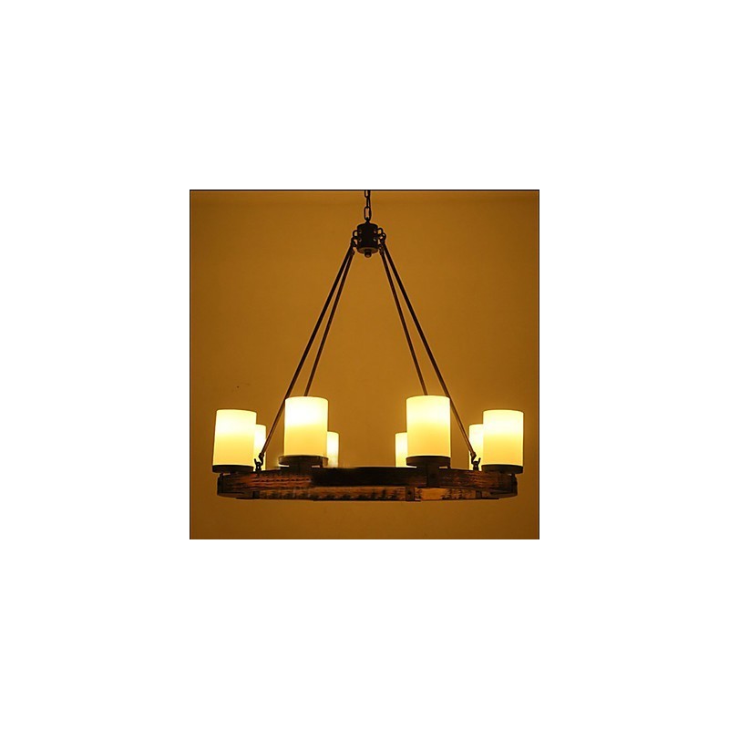 Lámpara de araña de madera antigua vintage