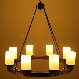 Lámpara de araña de madera antigua vintage