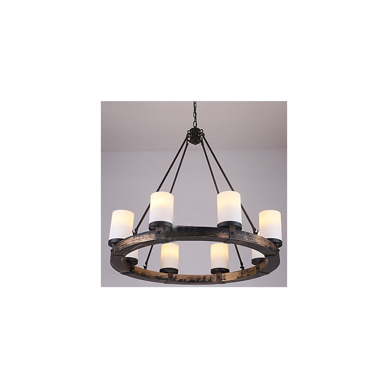 Lámpara de araña de madera antigua vintage