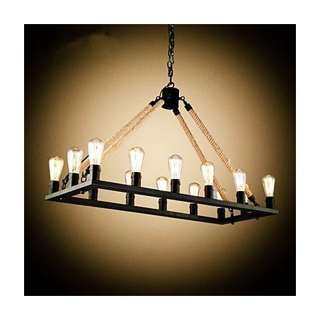 Lámpara colgante de metal con diseño de diseño rural