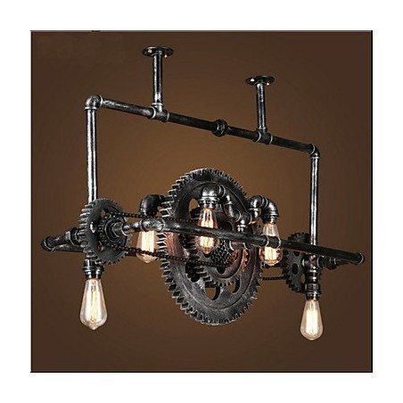 Lámpara colgante industrial de hierro forjado con mecanismo de viento Lámpara colgante industrial de hierro forjado con mecanismo de viento