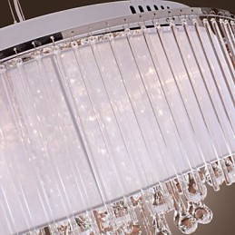 Lámpara colgante de cristal electrochapado con forma de tambor moderna y contemporánea