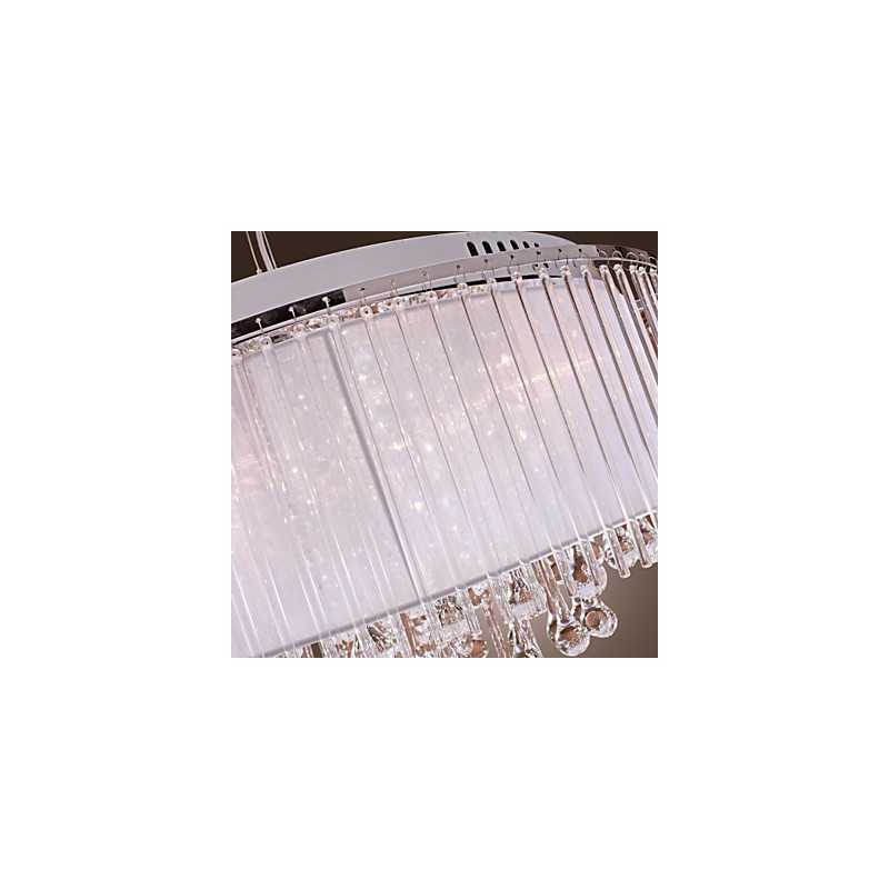 Lámpara colgante de cristal electrochapado con forma de tambor moderna y contemporánea