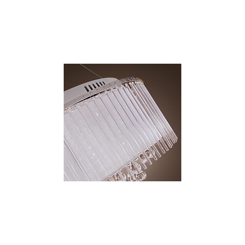 Lámpara colgante de cristal electrochapado con forma de tambor moderna y contemporánea