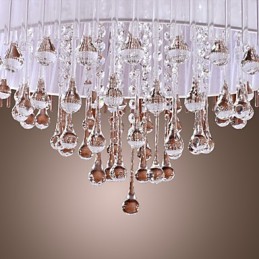 Lámpara colgante de cristal electrochapado con forma de tambor moderna y contemporánea
