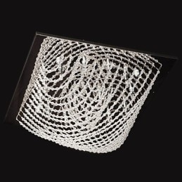 Lámpara de araña clásica tradicional de metal cromado y cristal