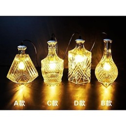Lámpara de cristal de 4 luces con pantalla minimalista y luces de botella