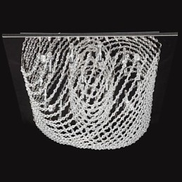 Lámpara de araña clásica tradicional de metal cromado y cristal