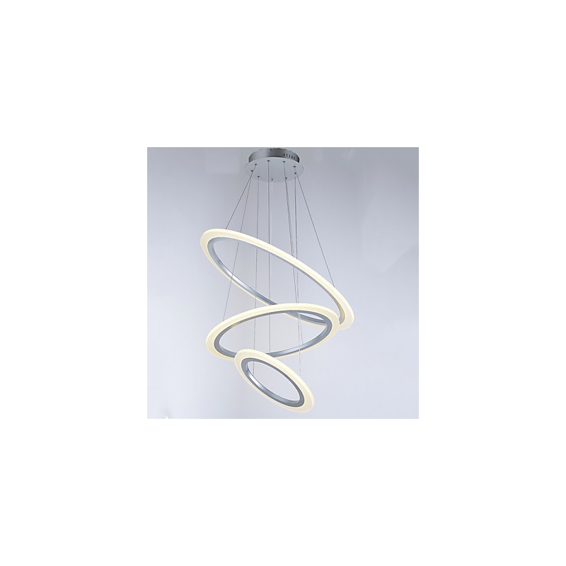Lámpara colgante de acrílico con forma de 3 anillos para bricolaje, lámpara de techo, lámpara de araña, iluminación