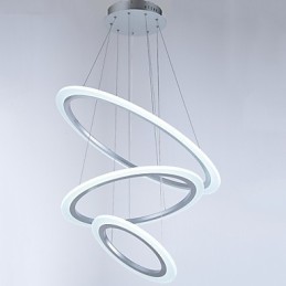 Lámpara colgante de acrílico con forma de 3 anillos para bricolaje, lámpara de techo, lámpara de araña, iluminación
