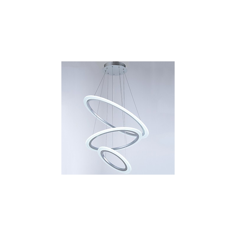 Lámpara colgante de acrílico con forma de 3 anillos para bricolaje, lámpara de techo, lámpara de araña, iluminación
