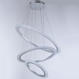 Lámpara colgante de acrílico con forma de 3 anillos para bricolaje, lámpara de techo, lámpara de araña, iluminación