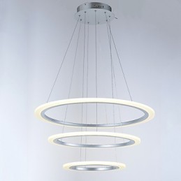 Lámpara colgante de acrílico con forma de 3 anillos para bricolaje, lámpara de techo, lámpara de araña, iluminación