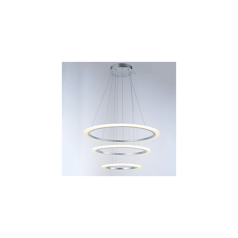 Lámpara colgante de acrílico con forma de 3 anillos para bricolaje, lámpara de techo, lámpara de araña, iluminación