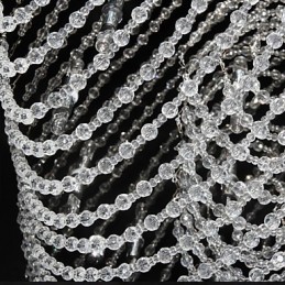 Lámpara de araña clásica tradicional de metal cromado y cristal