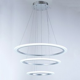 Lámpara colgante de acrílico con forma de 3 anillos para bricolaje, lámpara de techo, lámpara de araña, iluminación
