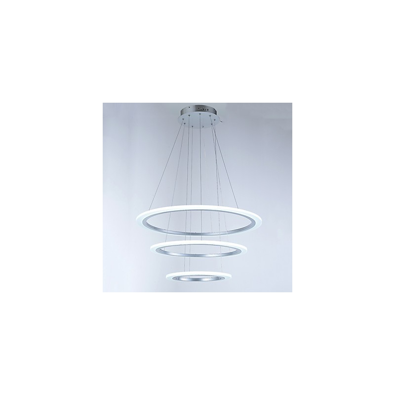 Lámpara colgante de acrílico con forma de 3 anillos para bricolaje, lámpara de techo, lámpara de araña, iluminación
