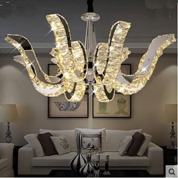 Lámpara de cristal moderna de lujo con forma de vela y colgante de cristal