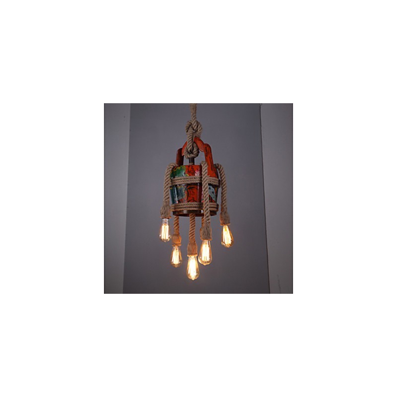 Lámpara de araña estilo pabellón de cáñamo estilo americano, diseño retro, productos patentados.