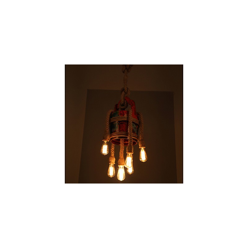 Lámpara de araña estilo pabellón de cáñamo estilo americano, diseño retro, productos patentados.