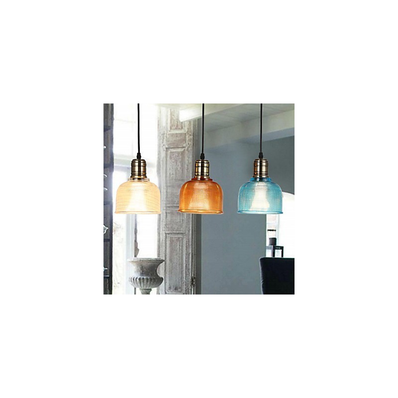 Lámpara nórdica pequeña de araña de vitrales que restaura formas antiguas