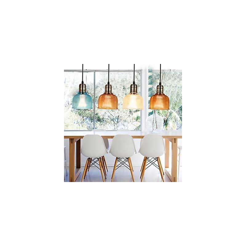 Lámpara nórdica pequeña de araña de vitrales que restaura formas antiguas