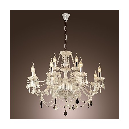 Lámpara de araña de cristal galvanizado estilo rústico Lodge Lámpara de araña de cristal galvanizado estilo rústico Lodge