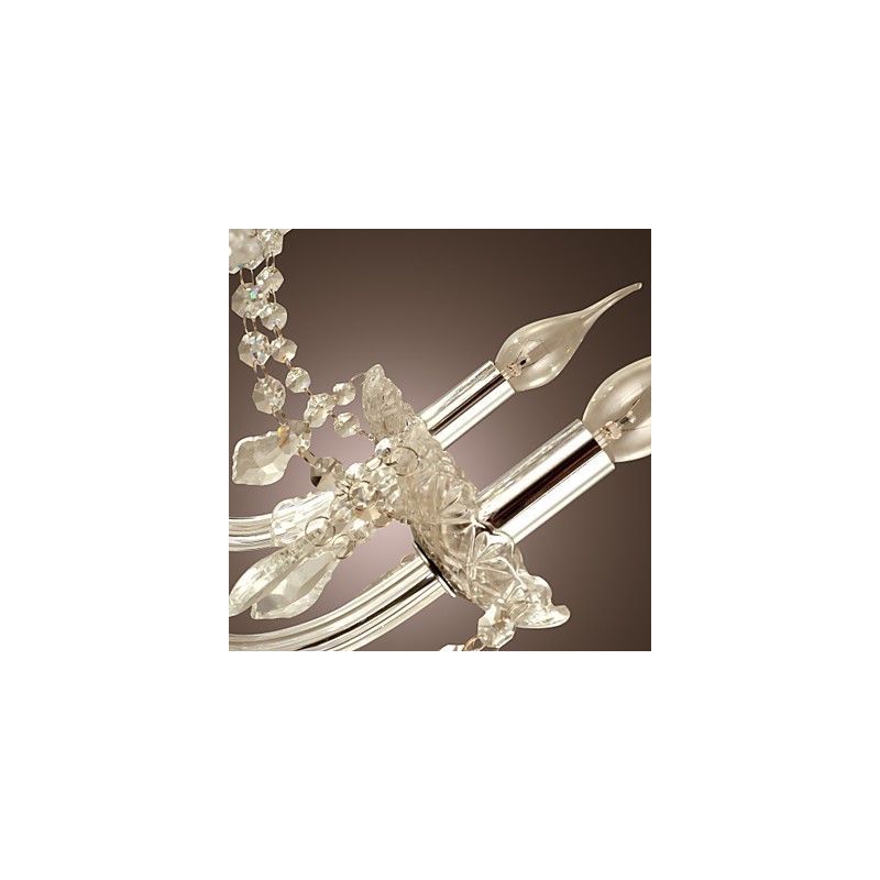 Lámpara de araña de cristal galvanizado estilo rústico Lodge