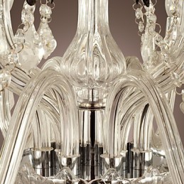 Lámpara de araña de cristal galvanizado estilo rústico Lodge