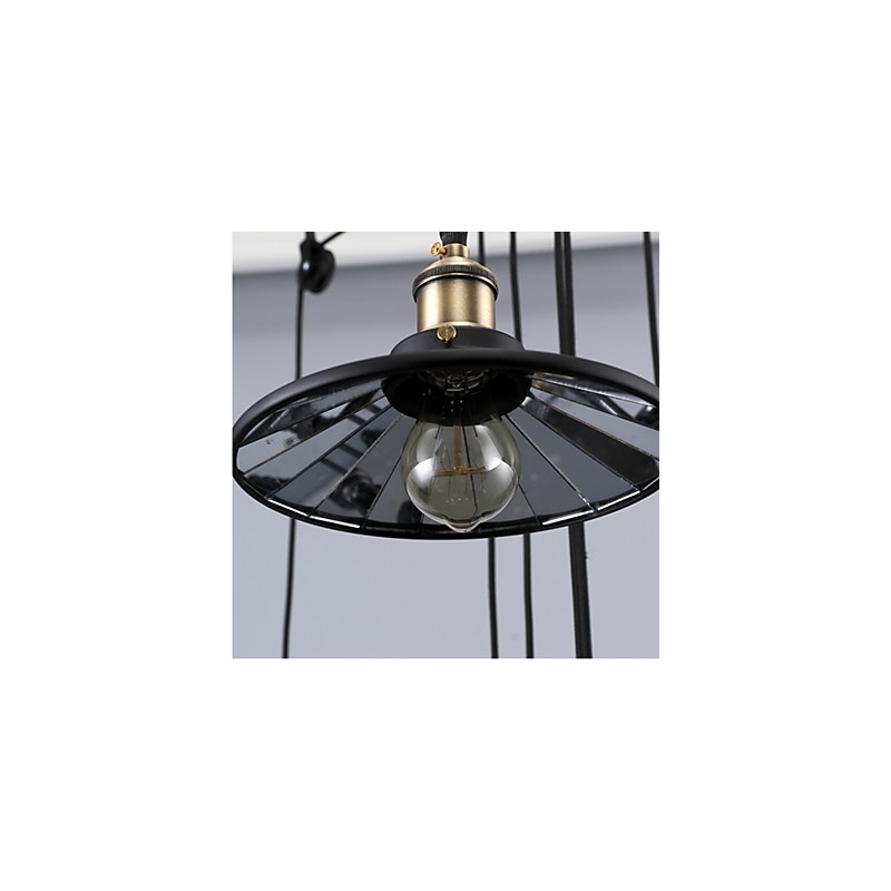 Lámparas colgantes vintage 3 luces ST64 Bombillas incluidas Sistema arriba y abajo