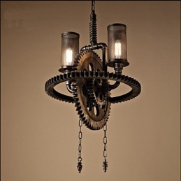 Colgante de doble cabeza con engranajes de estudio personalizados de Industrial Wind Cafe