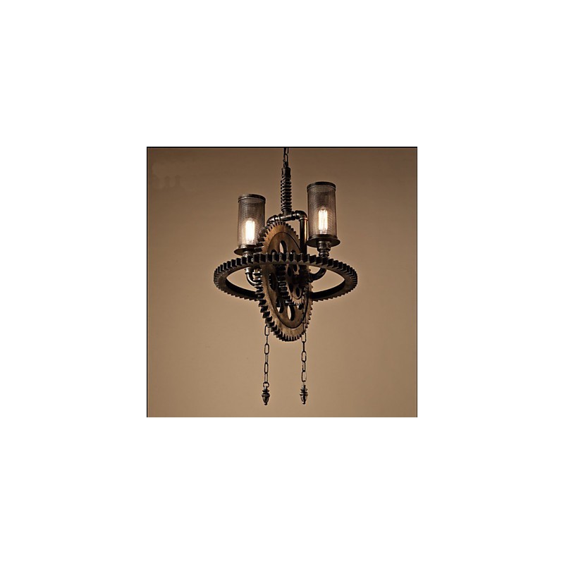 Colgante de doble cabeza con engranajes de estudio personalizados de Industrial Wind Cafe