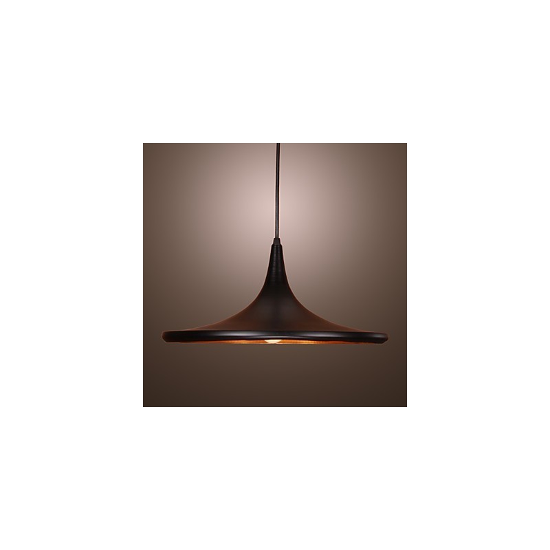 Lámpara colgante contemporánea de aluminio con pantalla negra