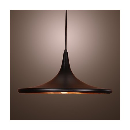 Lámpara colgante contemporánea de aluminio con pantalla negra