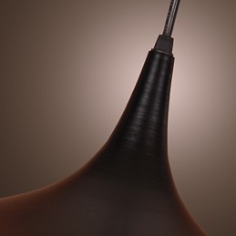 Lámpara colgante contemporánea de aluminio con pantalla negra