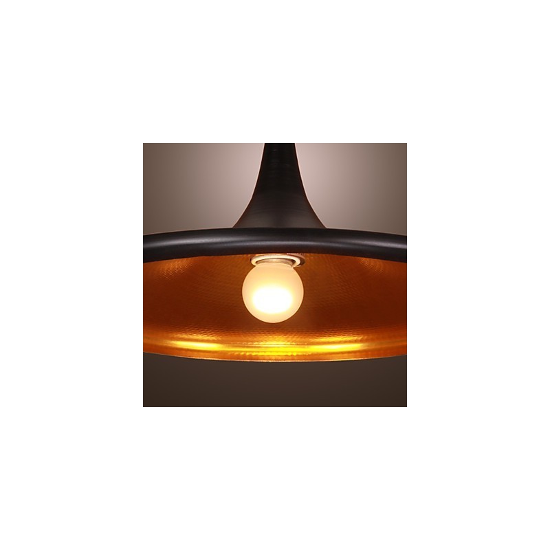 Lámpara colgante contemporánea de aluminio con pantalla negra