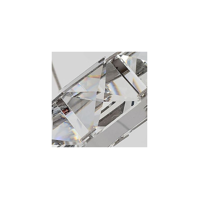 Lámpara de araña moderna contemporánea de metal galvanizado con cristal
