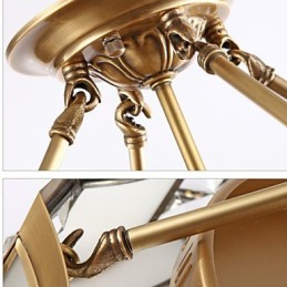 Lámpara colgante de metal de latón estilo rústico clásico tradicional