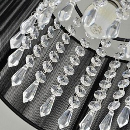Lámpara colgante moderna contemporánea de metal cromado y cristal
