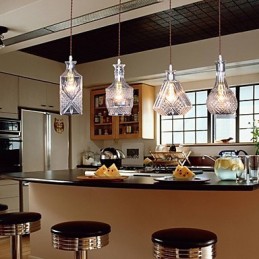 Lámpara colgante de metal estilo isla, moderna, contemporánea, tradicional, clásica y vintage, de 40 W x 4