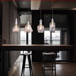 Lámpara colgante de metal estilo isla, moderna, contemporánea, tradicional, clásica y vintage, de 40 W x 4
