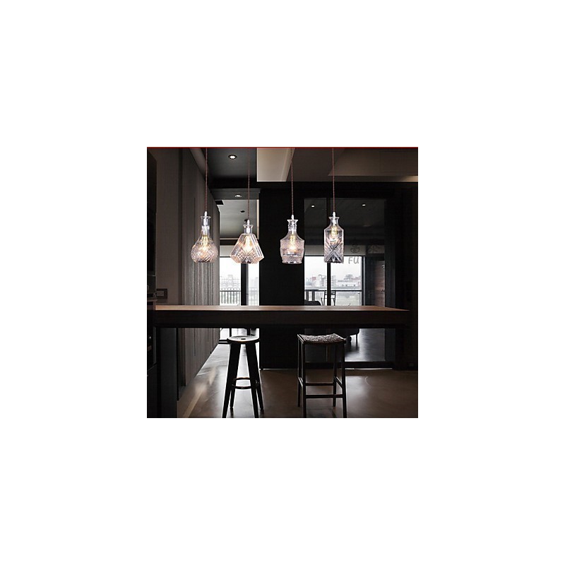 Lámpara colgante de metal estilo isla, moderna, contemporánea, tradicional, clásica y vintage, de 40 W x 4