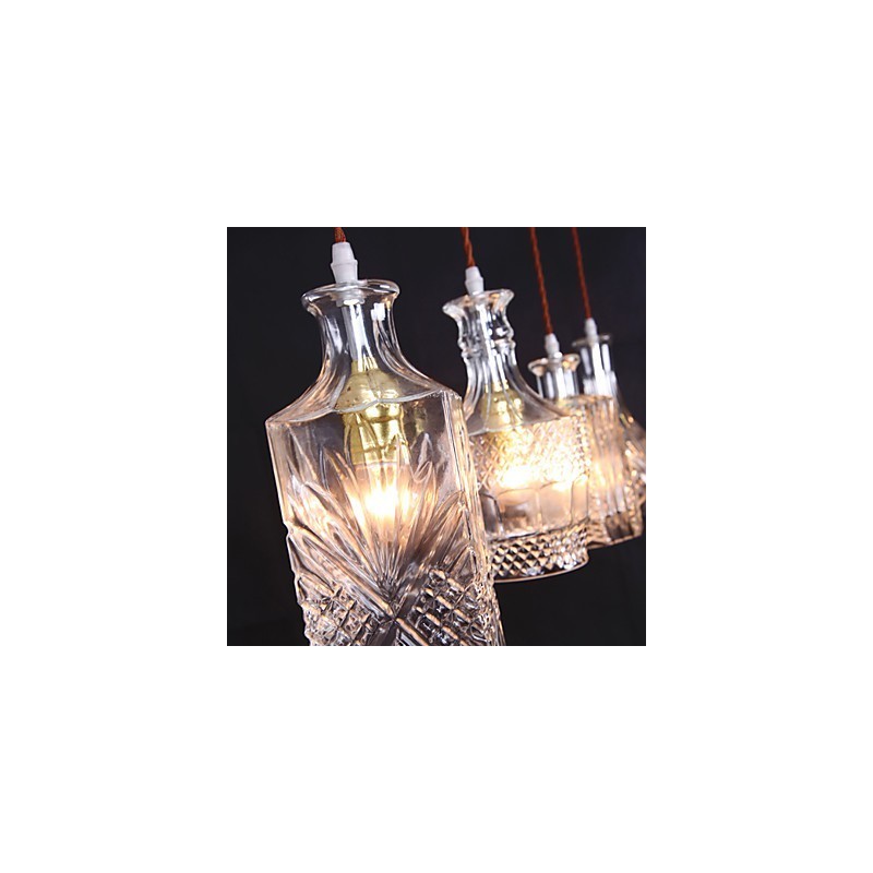 Lámpara colgante de metal estilo isla, moderna, contemporánea, tradicional, clásica y vintage, de 40 W x 4
