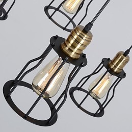 Lámpara de techo vintage Edison ajustable, lámpara colgante DIY, iluminación moderna y elegante para comedor industrial.